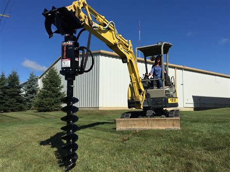 hydraulic augers for mini excavators|mini excavator with auger rental.